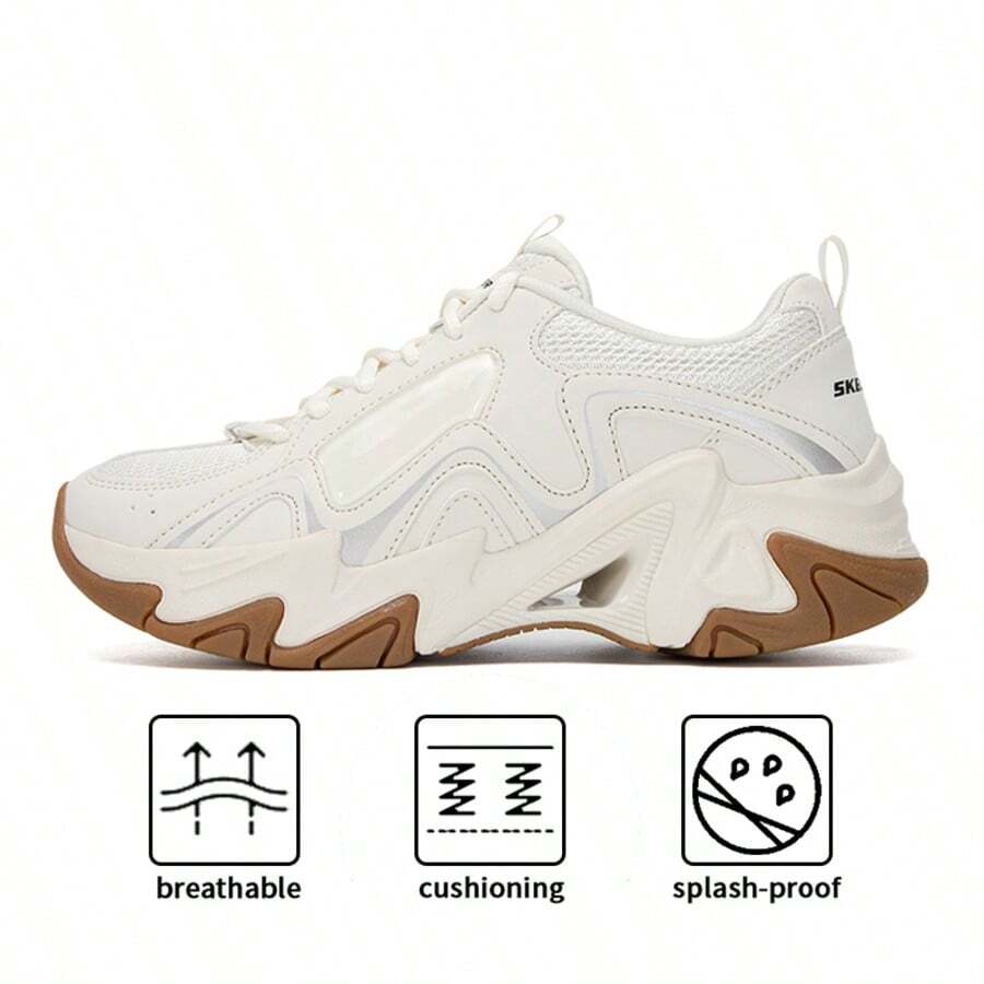 Skechers Pantofi sport casual STAMINA 3.0, model retro, cu amortizare, pentru femei, pentru mersul pe jos și sport zilnic. Pentru mărimile 37 și peste, se recomandă comandarea cu jumătate de mărime mai mică. 896151-NAT