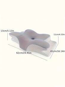 1 PIEZA Almohada ortopédica con forma de mariposa de espuma viscoelástica - Soporte ergonómico para la columna cervical, rebote lento, almohada para el cuello para dormir, apta para dormir de lado y boca arriba, promueve el posicionamiento correcto de la columna, baja alergénica, funda de almohada lavable a máquina