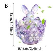 Purple Crystal Rabbit Acrylic Keychain Bag Charm Hanging Ornament, Easter Decor