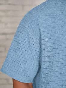 Men's Casual Textured Knit Fabric Comfortable T-Shirt