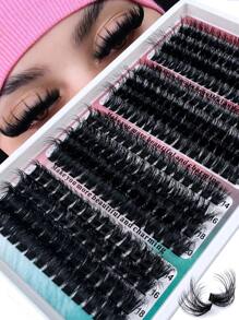 296 件/272 件簇状假睫毛套装 - 0.07 毫米，混合长度 14-20 毫米，CC/D/DD 卷曲，自然蓬松风格，睫毛引人注目，可重复使用，适合初学者睫毛簇、睫毛簇、单根睫毛、睫毛、假睫毛 - DD - 查看 3