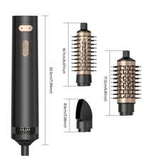 3 In 1 Automatically Rotating Hot Air Blow Dryer Brush Set, Auto Spin Hair Dryer With 2 Interchangeable Brush(38mm+50mm) & Air Nozzle, Electric Hot Air Spin Hair Brush Set For Hair Volumizer, Drying, Straightening, Curling