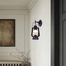 Lámpara Rústica Antigua De Exterior Lámpara Linterna Vintage Aplique De Pared Retro