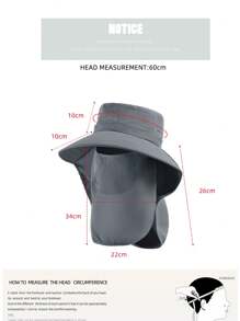 1 pieza Sombrero ancho casual para hombre, sombrero de cubo transpirable para protección solar en exteriores y viajes en bicicleta