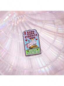 1pc Cute 'I Choo-Choo-Choose You' Retro Cartoon Badge Valentine Brooch Dress Accessories Pin For Clothes Bag Charm School