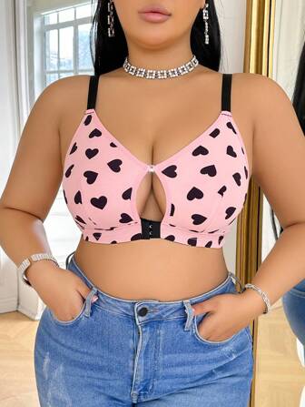 Comfortable Front Closure Wireless Plus Size Bra For Women