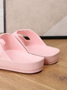 女士平底拖鞋，时尚户外运动凉鞋，EVA 模压柔软，夏季 - 粉色 - 查看 5