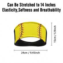 1 pieza Diadema estilo deportivo con estampado de béisbol y sóftbol para mujeres y hombres, diademas, turbantes, accesorios para el cabello - Multicolor - Ver 7