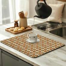 1pc Coffee Mat - Hide Stain Absorbent Rubber Backing Quick Dry Mat For Kitchen Counter Coffee Bar Accessories Dish Drying Mat For Coffee Maker Coffee Maker Coffee Pot Espresso Maker