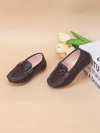 Pojkar gummisula Slip-On Moccasins Loafer Skor, brittisk stil för barn, vår och höst