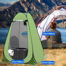 Foldable Camping Toilet Set With Privacy Tent, - 1 - Xem 5