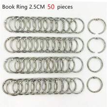 50pcs 20 X 20 Mm Metal Rings/Eyelets, Suitable For Binders, Notebooks, Scrapbooks, Planners, Documents, Photo Albums, Keychains, DIY,Back To School,School Supplies - Silver - View 15