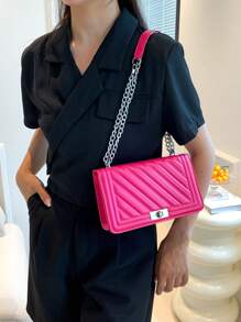 Fashionable Women's Minimalist Stylish Shoulder Bag, High-Quality Material Crossbody Flap Chain Bag