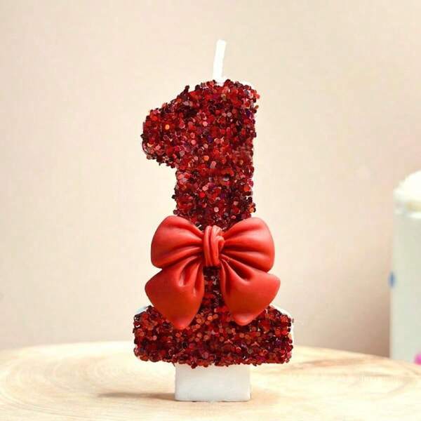1 Pc Bow Digital Candle Red Creative Birthday Candle Daily Best Birthday Gift For Mom's Girlfriend Cake Decoration Candle Candy Color Best Gift For Kids, Birthday Candles, Birthday Decorations, Happy Birthday, Cake Candles, Room Decor Gifts Graduation Home Decor Christmas Decorations Christmas, Christmas Gifts