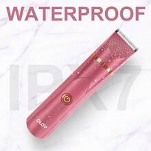 OLOV Electric Body Hair Trimmer - Groin Trimmer For Men - Bikini Trimmer Women - Wet/Dry Shaver Groomer, Replaceable Ceramic Blade Heads, USB Recharge Dock, Waterproof Hygiene Razor,Black - 紅色 - 查看 6