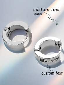 2 Pcs Custom Classic Glossy Punk Earrings Accessories Anniversary Birthday Party Jewelry Gift Hypoallergenic - Multicolor - View 3