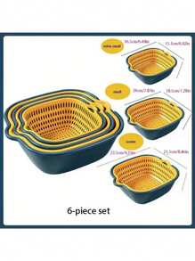 8pcs/6pcs,Drain Basket, Vegetable Wash Basket, Colander Basket, Plastic Filter Basket, Reusable Wash Basket, Kitchen Household Colander, Fruit Wash Basket, Kitchen Supplies, Kitchen Gadgets, Kitchen Accessories