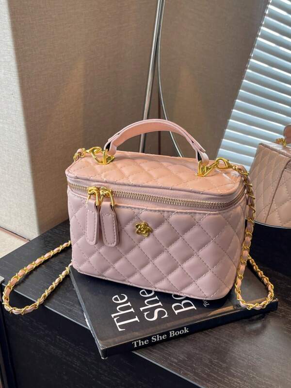 New Hand-Held Box Design Shoulder Bag, Simple Fashionable Crossbody Bag