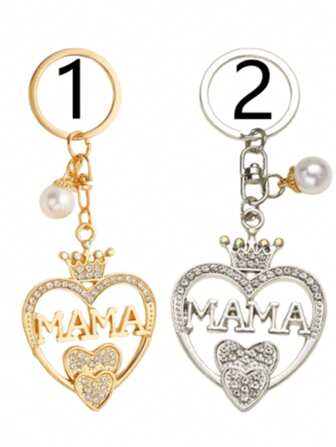 1 Portachiavi a forma di cuore in lega con strass, regalo creativo per gli uomini