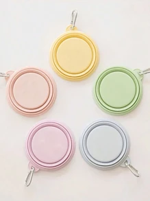 1 件可伸缩折叠狗狗爱好者和狗妈妈爱碗带挂钩，轻巧简约风格，适合散步、旅行、户外活动