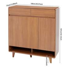 Living And Home 5-Tier Enryway Cabinet Shoe Cabinet - Brown-size Large: 100cm W X 33cm D X 107cm H - View 2