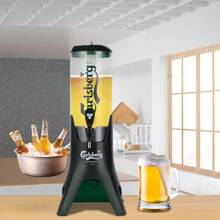 Plastic 3L Dispenser Tabletop Tower With Ice Tube Juice Dispenser Drink Dispenser - Dark Green - View 8