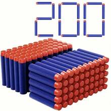 400/200/100/50 قطعة رصاصة جامدة زرقاء برأس مستدير 2.83 بوصة لسلسلة نيرف مسدس شطب، اكسسوارات بندقية لعب للأطفال