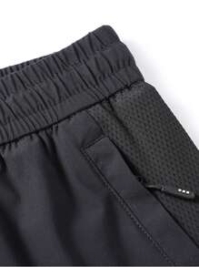 Pantalones cortos deportivos estilo novio Corelite para hombres con gráfico de letras, shorts para gimnasio, shorts jogger, con bolsillo con cremallera y cordón, para entrenamiento, , gimnasio en verano