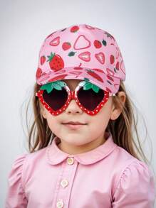2pcs Kid's Cute Cartoon Printed Sun Protective Baseball Cap & Sunglasses Set, Outdoor - Baseball Cap + Glasses Combination - View 3