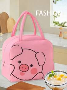 1pc Printed Lunch Bag, Aluminum Foil Insulated Portable Portable Lunch Bag, Waterproof Portable Design, Suitable For School And Office Use - Keep Food Fresh And Delicious, Bento Bags, Tote Bags, Kitchen Picnic Food Storage Bags, Back To School, Outdoor Carrying Bag