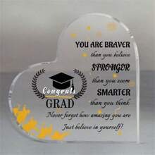 1pc Acrylic Graduation Gift Decoration With Grid Pattern, Perfect Gift For College Graduates, Best Friends And Classmates,Christmas