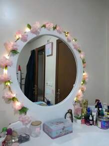 1pc Artificial Cherry Blossom Vine String Lights, 3 Meters LED Lights With Hanging Artificial Flowers, Suitable For Home, Bedroom, Garden, Indoor And Outdoor, Wedding, Birthday, Home Decor, Office Decor, Party Decor