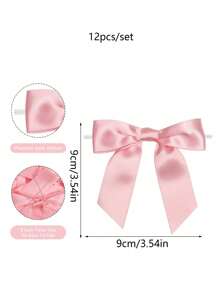 50 件/12 件/2 件粉色 3.5 英寸扭结蝴蝶结，用于零食袋，粉色缎带蝴蝶结，用于礼品包装，预制蝴蝶结，用于工艺品、派对礼品、婚礼、淋浴装饰情人节 - 多色 - 查看 4