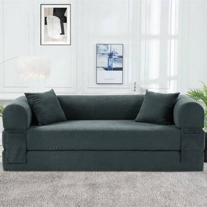 9 Colors Solid Color Corduroy Large Medium Two Size Light Luxury Sit/Lie Convertible Compression Multi-Funtional Sofa Bed Module Free Combination