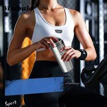 1pcs Stainless Steel Protein Powder Shaker Bottle With Ball Scale Leak Proof For Gym Fitness Sport Whey Shakes Water Cup DUKG - 銀色 - 查看 6