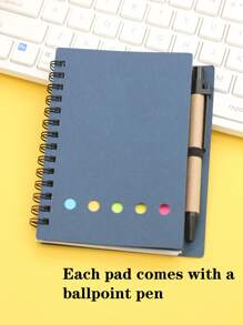 1pc (With Pen) Customized Text And Personalized Design Pocket Notebook & Memo Pad Set, Suitable For Work, Home Messages, Study Marking, Index Bookmarks, Office & School Supplies, Stationery Prizes, Back To School Gifts, Multi-Functional, Ornamental,Festive Calendar