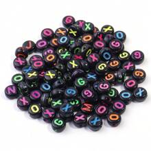 100pcs/Pack Acrylic Square & Flatround Letter Loose Beads, Fashion Cute Colorful Plated, Neon Colors, Multi-Choice For DIY Bracelets, Necklaces, Jewelry, Phone Charms, Keychains Making, Wholesale Beads