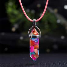 1-7 pièces Collier pendentif en résine avec pierres et coquillages mignons, bijoux charm unisexe, convenant pour le port quotidien, cadeau de Saint-Valentin, accessoire pour toutes les saisons, maman, mère, Fête des Mères, cadeau - Multicolore - Voir 14