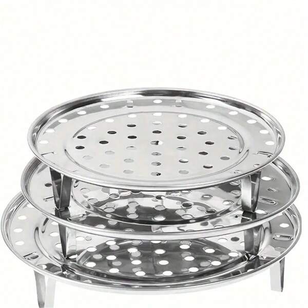 Rejilla de acero inoxidable para vaporera de LDQ - Apta para almacenar ollas, insertas de vaporera redonda de varios niveles, con accesorios de rejilla para latas, ideal para uso en la cocina del hogar