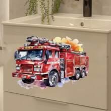 可移除运动员墙贴/贴纸，红色汽车墙贴 - 彩色 - 查看 2