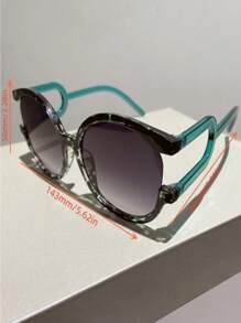 1PC New Retro Big Frame Round Fashion Fashion Glasses, Party Eyewear For Men & Women, High-End Street Style