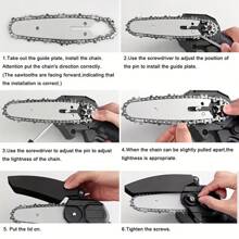 Mini Cordless Chain Saw Electric, 6 Inch Handheld Electric Chain Saw, 2 Batteries And 2 Handheld Portable Chain Saw, A Pair Of Goggles And A Pair Of Gloves For Trees, Yard, House And Garden. Father's Day Gift, Holiday Gift, Birthday Gift - Multicolor - View 9