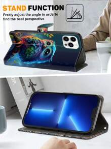 GLANDOTU PU Leather Wallet Style Phone Case With Card Slot, Stand Suitable For A Wide Range Of Mobile Phone Brands And Models Waterproof Shockproof Anti-Fall Scratch Resistant