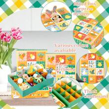 5 Pcs Easter 12 Days Countdown Gift Box Bunny Chicks Pattern Paper Surprise Easter Advent Calendar Box For Spring Easter Birthday BabyShower Wedding Party Supplies Gift Wrapping - Multicolor - View 5