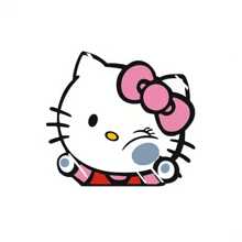 1 件 Hello Kitty By Sanrio 汽车贴花贴纸 - PVC 卡通猫玻璃和车身贴纸 - 彩色 - 查看 3