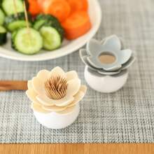 Chinese stijl Lotusbloem patroon tandenstokerhouder, draagbare bamboe tandenstoker opbergdoos, transparante deksel desktop decoratie organizer, creatieve tandenstoker & tandzijde container