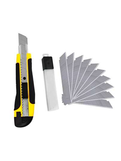 Estilete Profissional Com Trava Giratória 18mm + 10 Lâminas