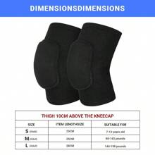 1Pair Of Unti-Slip Knee Pads Soft Knee Pads Breathable Knee Compression Sleeves Suitable For Dancing Wrestling Volleyball Basketball Running Football Jogging And Cycling - Black - View 6