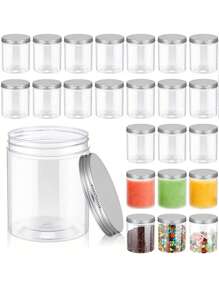 6pcs/12pcs Toples Penyimpanan Plastik Bening Tebal 8,45oz, Dapat Digunakan Kembali dengan Tutup: Atur Dapur, Kerajinan DIY, dan Simpan Barang-Barang Kecil Seperti Komponen, Manik-Manik, dan Aksesoris dengan Efisien - MultiWarna - View 5