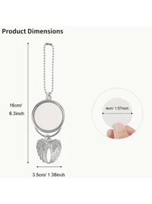 10-Pack Alloy Angel Wings Car Hanging Ornaments - Joiit Uncharged Sublimation Pendant Blanks, Heat Transfer Keychain Tags For Personalized Memorial Gifts